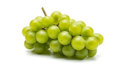 Bunch of green grapes isolated on white background