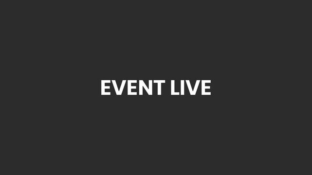 Event Live Swirly Lines Text Animation 4K &ndash; Promotional Alert for Live Streams, Webinars, or Real-Time Events
