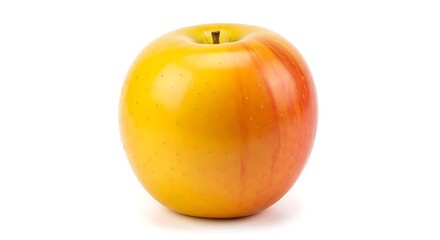 A single red and yellow apple isolated on white background