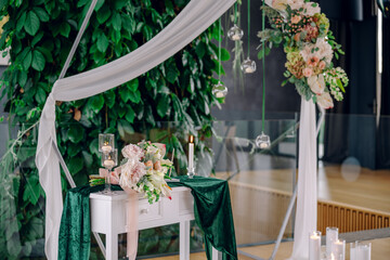 Simple indoor beautiful wedding decor, surprise romantic date indoors