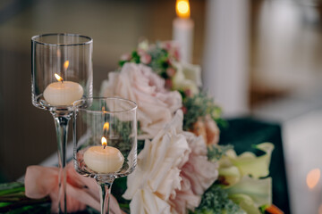 Simple indoor beautiful wedding decor, surprise romantic date indoors