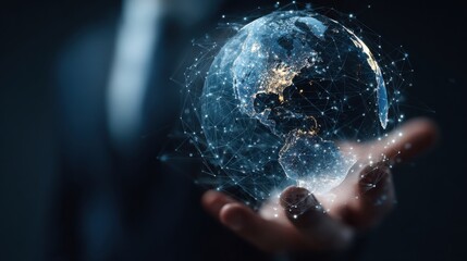 Global network connection held in hand