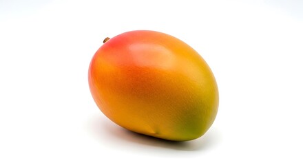 Single ripe mango fruit isolated on white background
