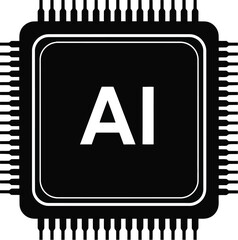 Artificial intelligence chip icon a modern symbol for advanced computing technology