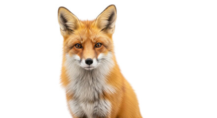 Obraz premium Portrait of a red fox isolated PNG with Transparent Background
