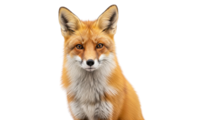 Portrait of a red fox isolated PNG with Transparent Background
