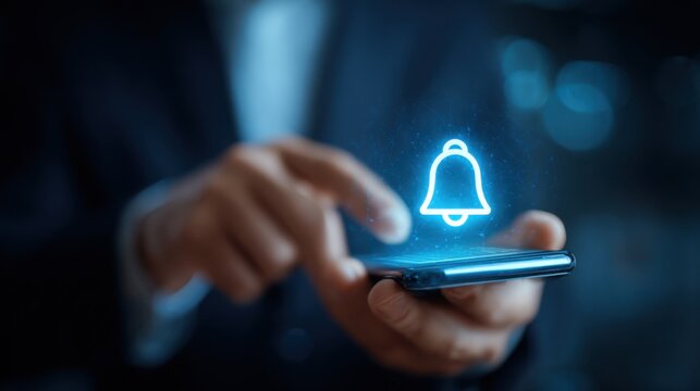 Notification alert on modern smartphone screen