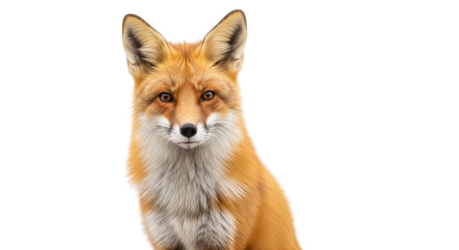 Portrait of a red fox isolated PNG with Transparent Background