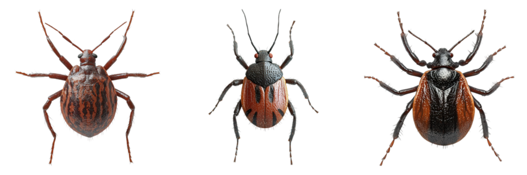 Three unique beetles captured in a detailed study, showcasing their intricate forms