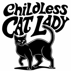 Black Cat Childless Cat Lady
