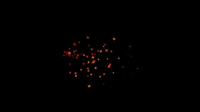 Sparkling star glitter twinkle animation with glowing optical flare rays on black screen, white doodle style blinking stars forming soft shimmering patterns for elegant 4K motion graphics backgrounds.