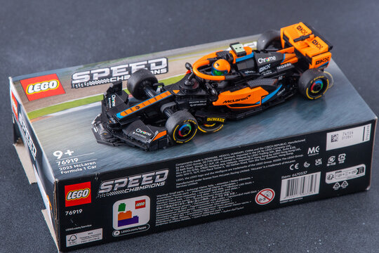 LEGO Toy racing McLaren Formula 1 speed Car 76919. Ukraine, Kyiv - January 8, 2025.