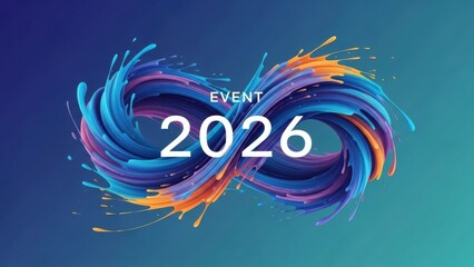 Obraz premium Announcing Event 2026 with vibrant colors and dynamic design elements to create buzz and anticipation for the upcoming year's conference and celebration