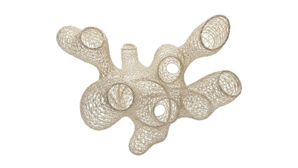 Floating woven like shapes creating structure white background