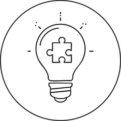 Lightbulb and Puzzle Icon. Creative Problem Solving, Idea Generation, and Innovation