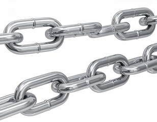 Obraz premium Metal chain links, two rows, connected
