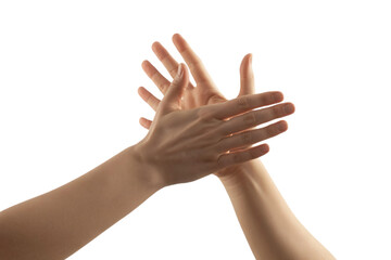 Expressive hands interlocked, showcasing unity, connection, and collaboration, perfect for illustrating teamwork, support, or intimate relationships