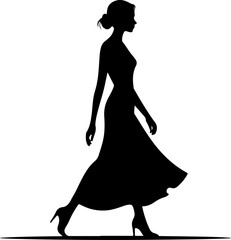 Woman Walking Away silhouette vector illustration