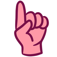 Cartoon hand sign vector drawing illustration