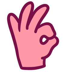 Cartoon hand sign vector drawing illustration