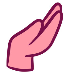 Cartoon hand sign vector drawing illustration