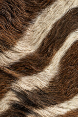 Animal fur texture with brown and white stripes in natural pattern  
