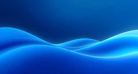 Abstract background of glowing blue undulating waves creating a smooth, futuristic, and dynamic liquid surface texture in deep space or ocean setting