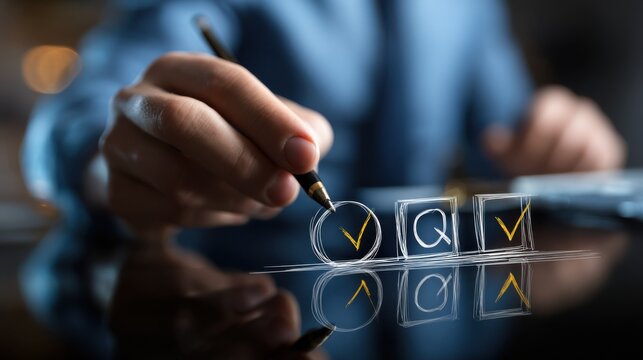 Hand checking off tasks on a list