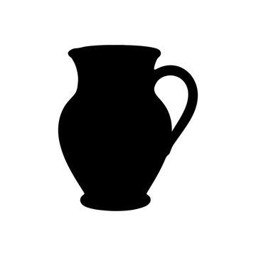 Black terracotta Jug Mug silhouette icon vector illustration on white background