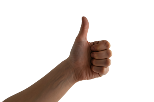 Enthusiastic thumb's up gesture for approval, success, and positive feedback, symbolizing agreement and encouragement with a powerful expression of support