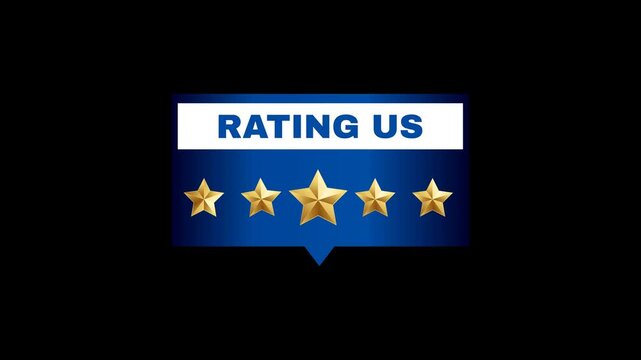 Blue Five-Star Rating Banner Animation
