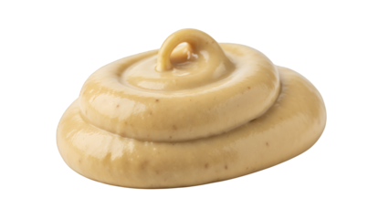 Smooth creamy light brown sauce swirl, a delicious viscous dollop expertly isolated on transparent background, showcasing appetizing texture for culinary projects and food design