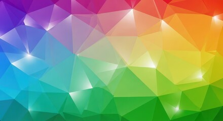 Obraz premium Abstract rainbow low poly background with bright light effect