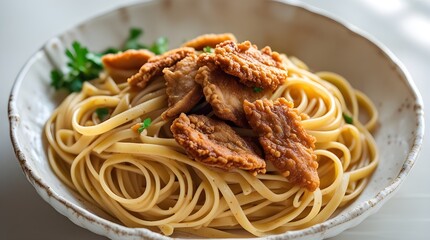 spaghetti with meatballs , spaghetti and meatballs, spaghetti with meat sauce, pasta linguine with fried chicken liver, top view