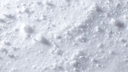 Obraz premium snowy surface close-up, high-detail snow texture, snowflakes scattered, clean white background for design use