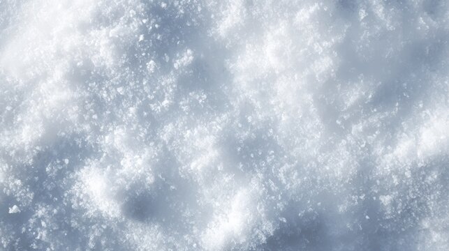 fresh snow top view, white snow texture with natural snowflakes, winter surface, high-resolution design element