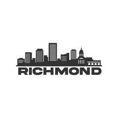 Fototapeta premium Richmond Skyline Silhouette – Vector Cityscape Illustration