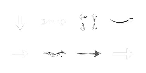 Obraz premium Assorted Arrow Icons with Varied Designs direction isolated on a transparent background