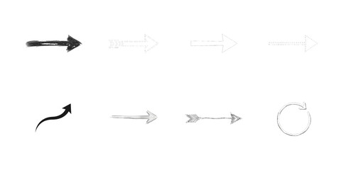 Assortment of Arrows and Directional Icons symbol graphic isolated on a transparent background