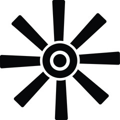 Obraz premium Eight blade starburst or fan blade graphic design silhouette