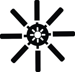 Obraz premium Abstract radial sunburst or starburst graphic design element silhouette