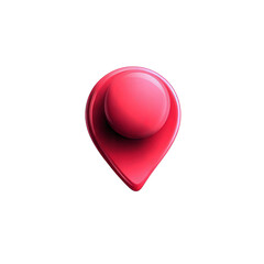A sleek red location pin icon on a black background, representing navigation and modern technology.