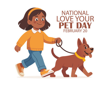 Happy National Love Your Pet Day February Celebration Vector Design Illustration. Template for Background, Poster, Banner, Advertising, Greeting Card or Print Design Element.