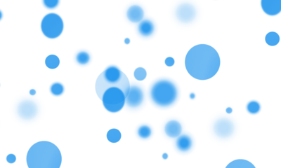 abstract blue floating bubbles on transparent png