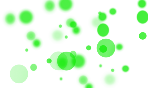 abstract green floating bubbles on transparent png