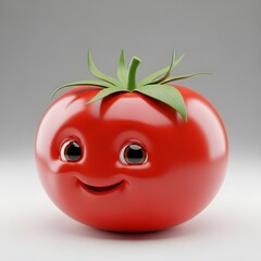 Obraz premium Adorable Tomato Character with a Cheerful Expression.
