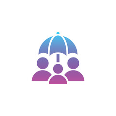 Family safe unbrella insurance icon design