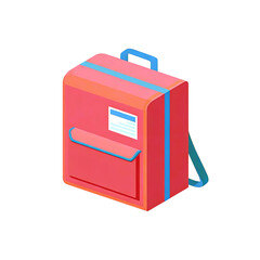 A vibrant red backpack with blue stripes, perfect for students or outdoor activities, showcasing style and functionality.