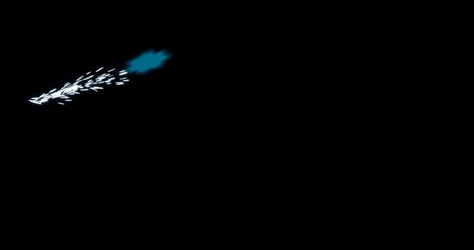 water ejection effect on black background