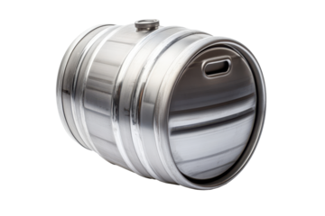 Metal beer keg isolated on transparent background. Metal beer keg isolated on white background.
